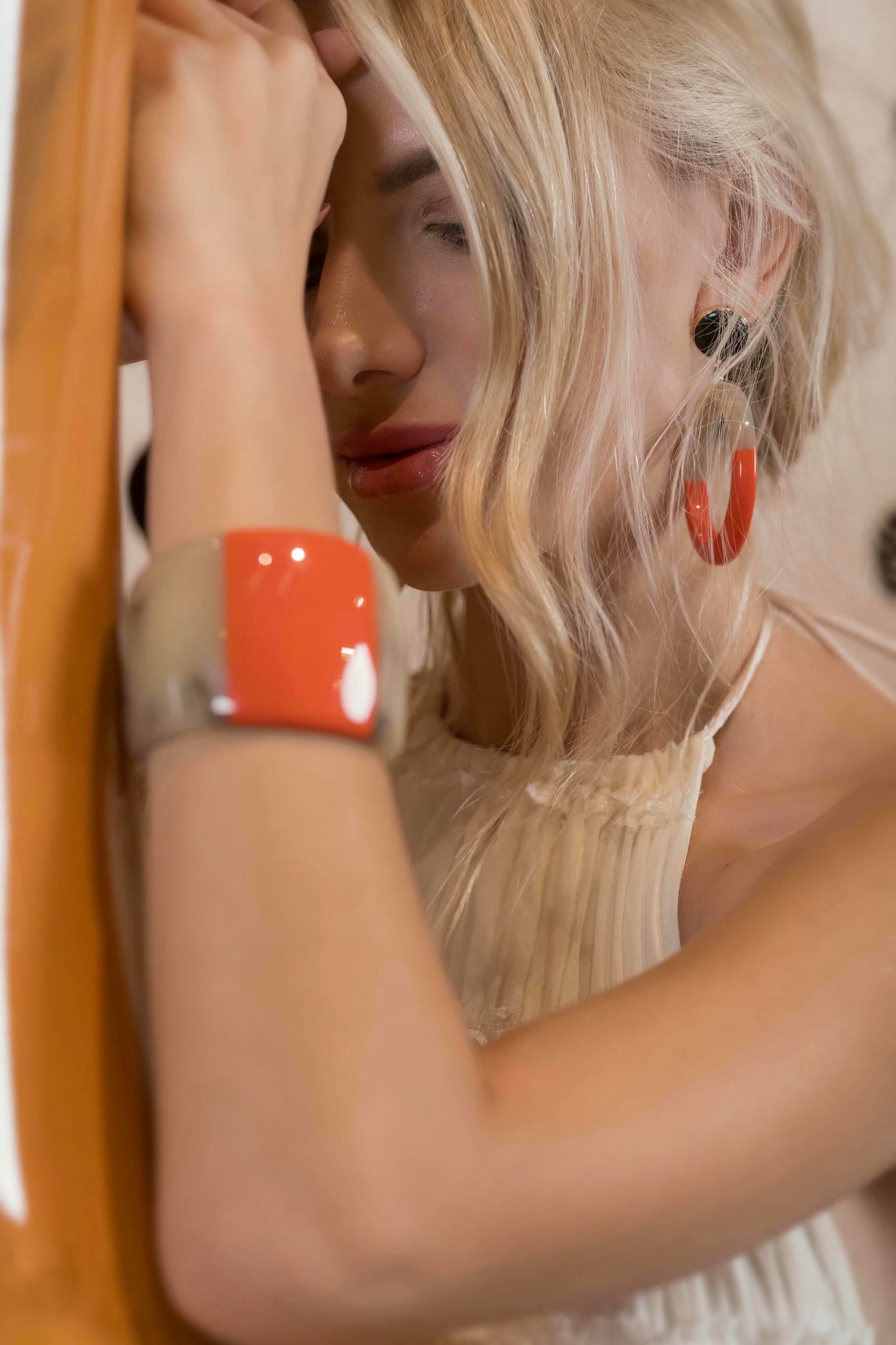 Modern Art – Color Block Resin Cuff and Earrings Set-Tresor Collection by Viola