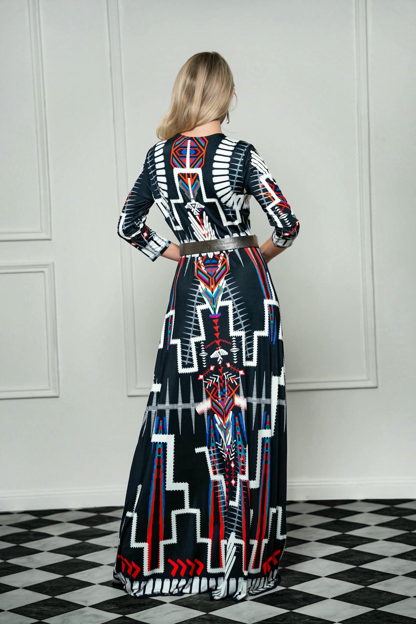 Celestial Nomad Maxi Satin Dress