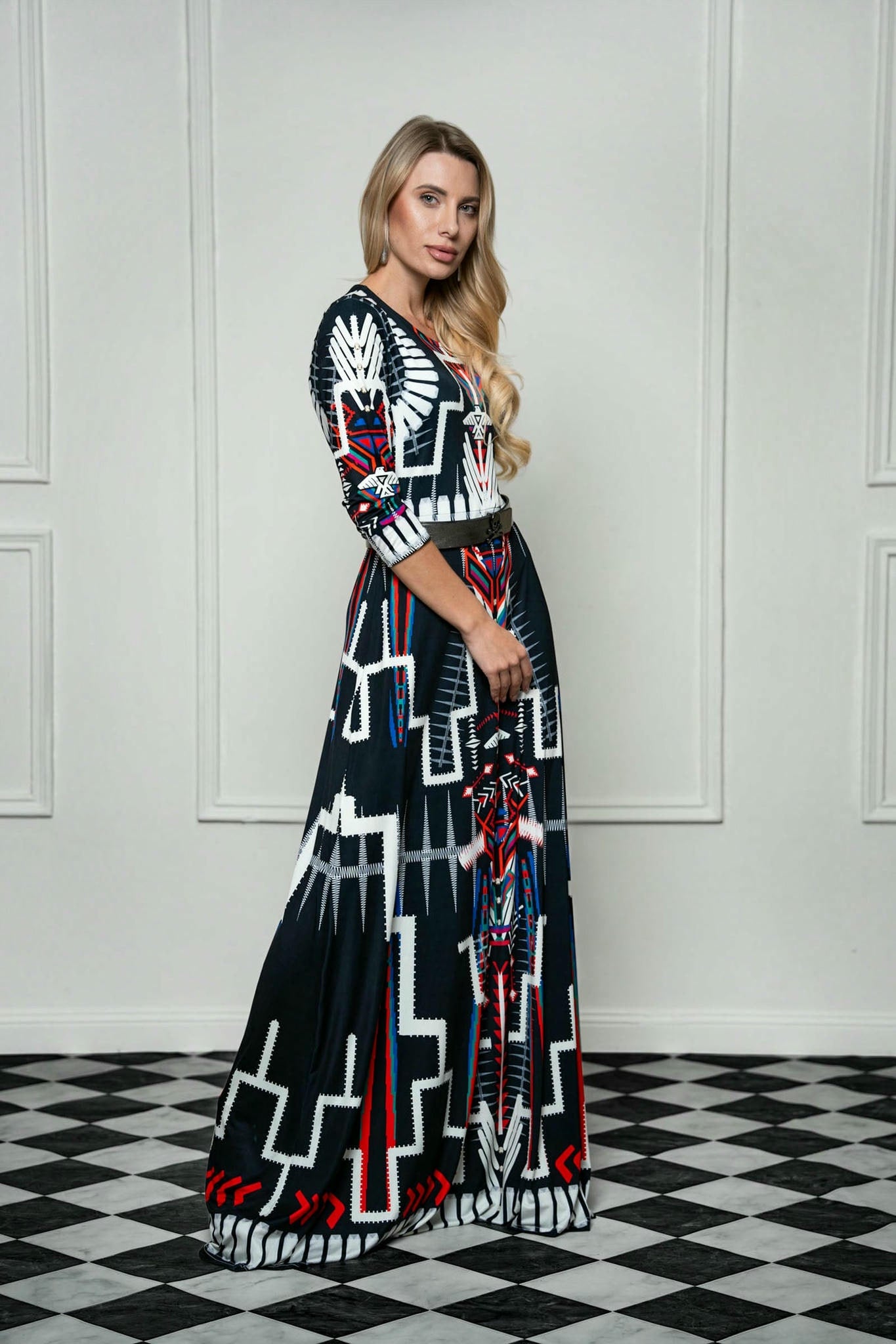 Celestial Nomad Maxi Satin Dress