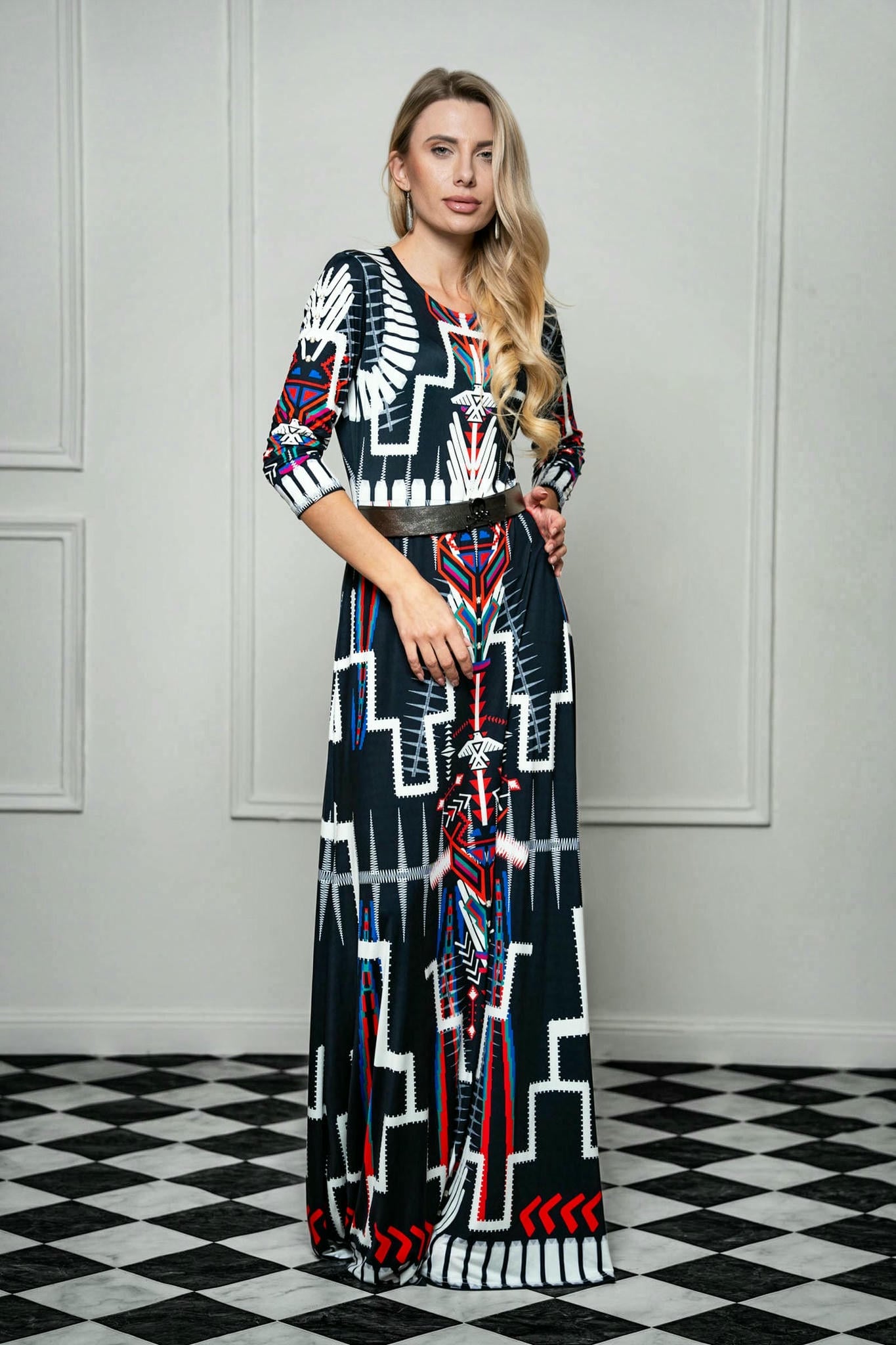 Celestial Nomad Maxi Satin Dress