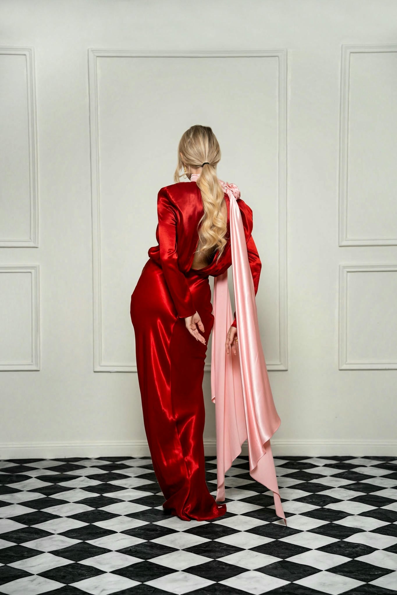 Radiant Red Maxi Satin Gown