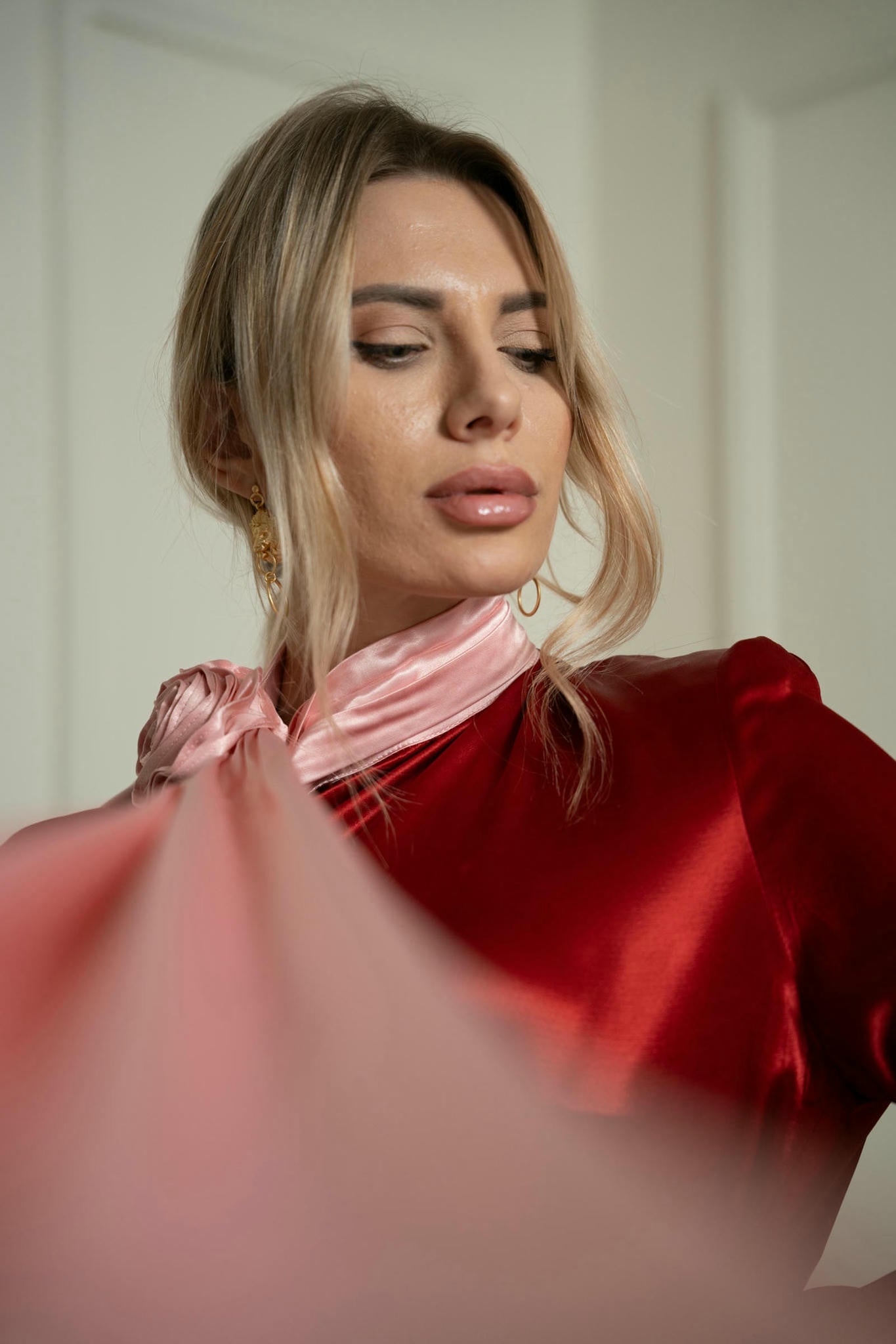 Radiant Red Maxi Satin Gown