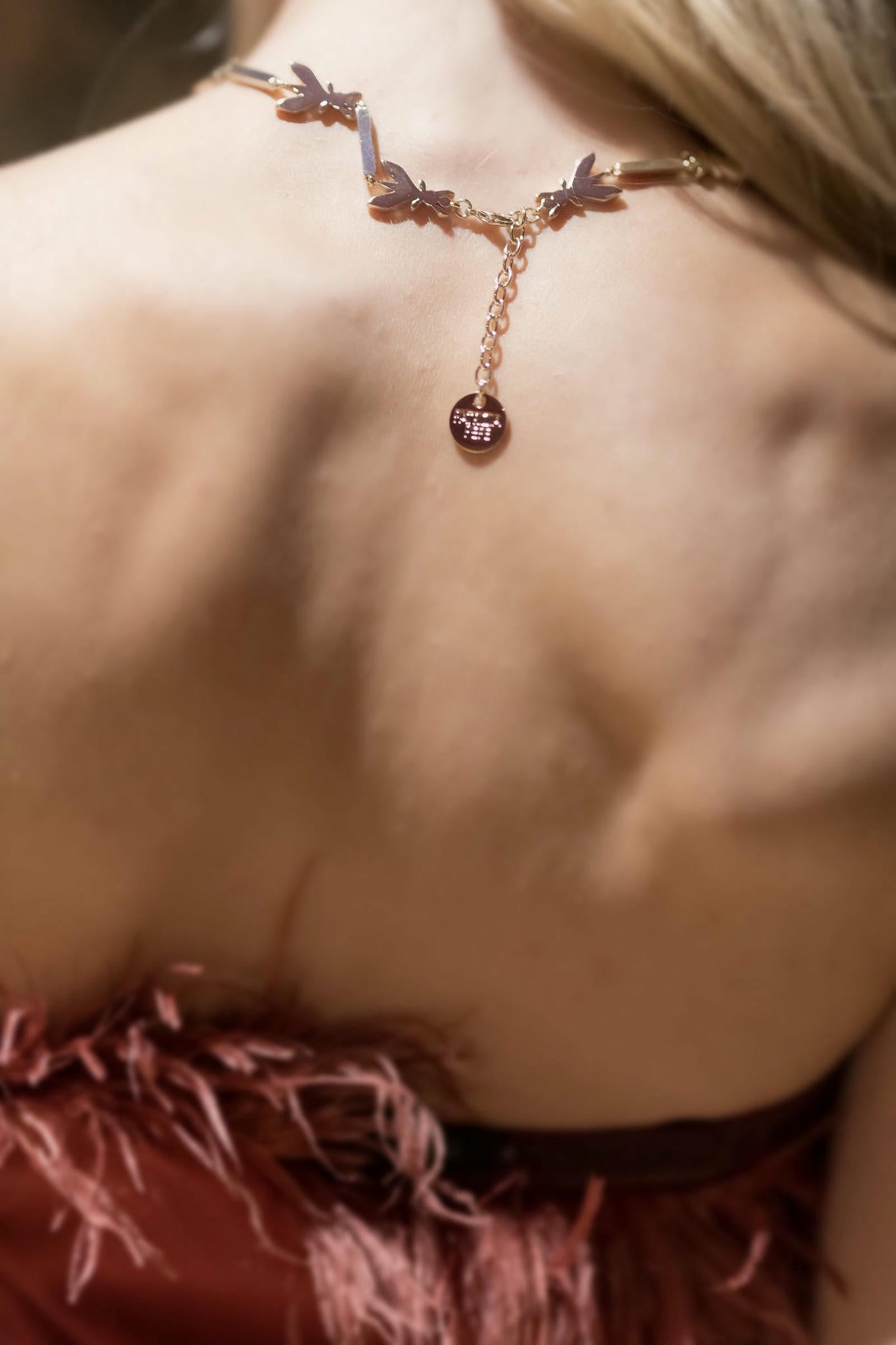 Gold Geometric Italian Designer Statement Necklace-Tresor Collection by Viola