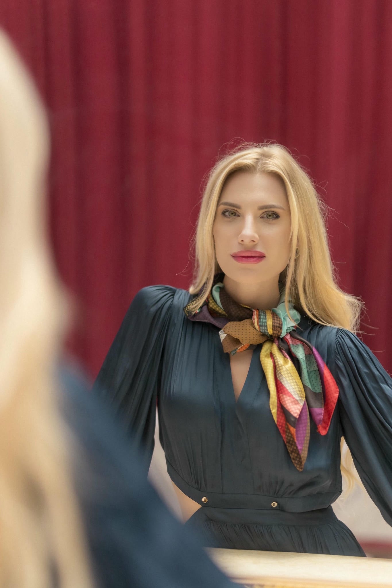 Playful Hues-Multicolor Silk Scarf from Lake Como-Tresor Collection by Viola