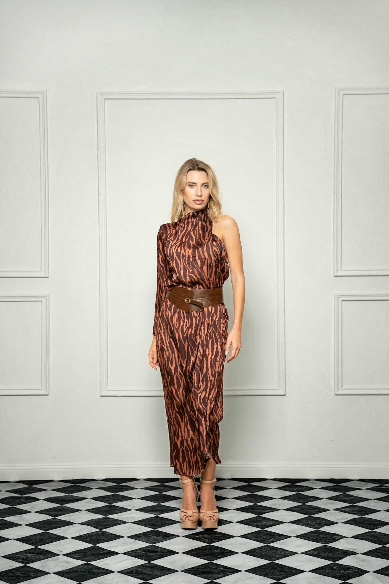 Wild Essence Tiger-Print Satin Set