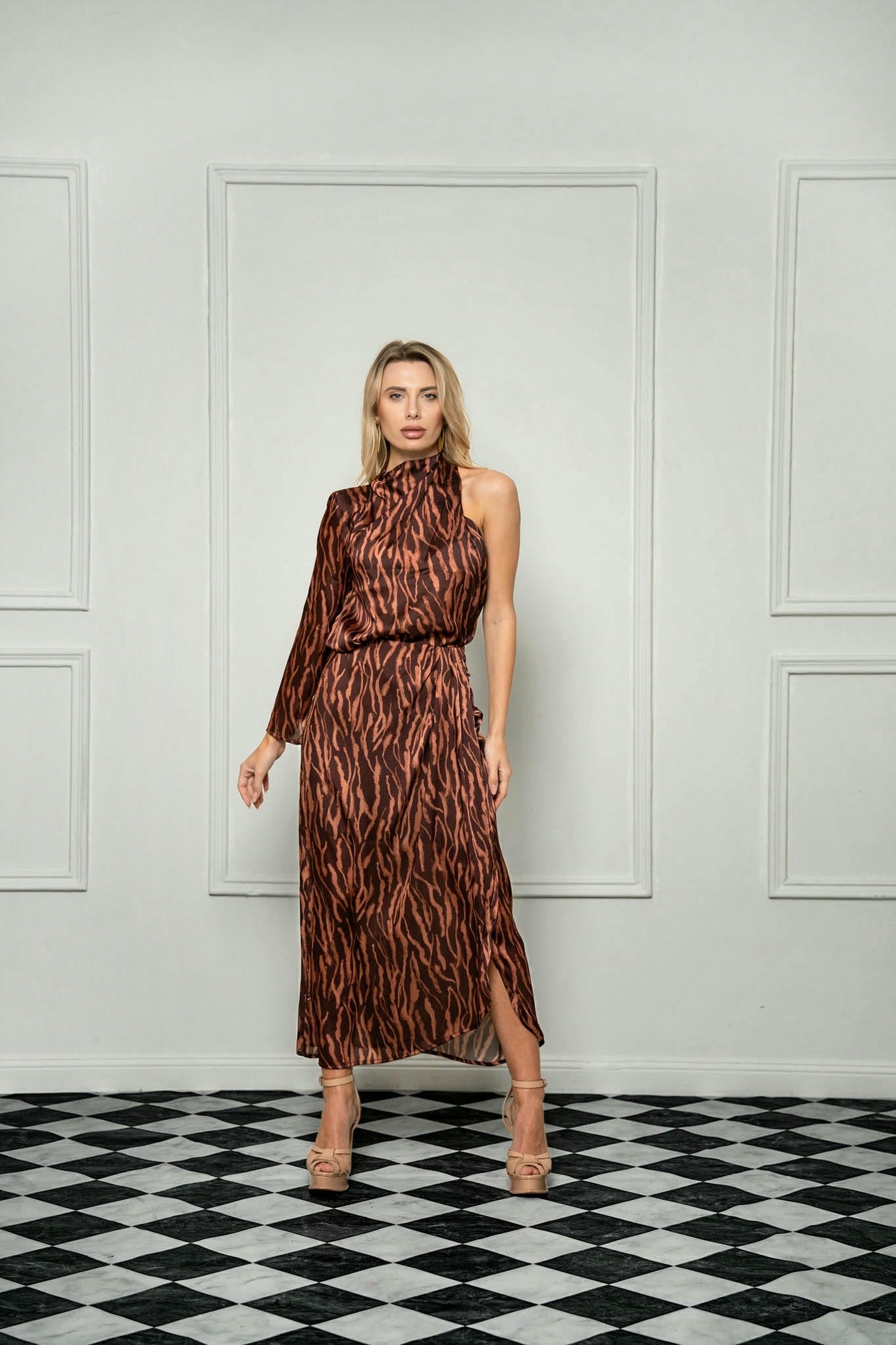 Wild Essence Tiger-Print Satin Set