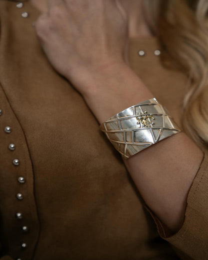 Gilded Maze Sculptural Gold Cuff Bracelet