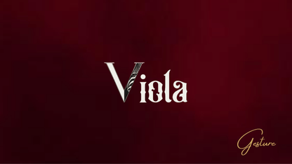 The word 'Viola' in a decorative font on a red background with 'Gesture' branding.